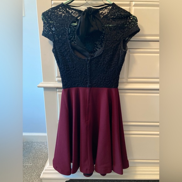 B. Darlin Black and Burgundy Hoco Dress - Picture 2 of 3